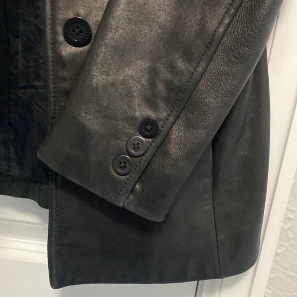 Preview Collection Genuine Lamb Skin Leather Button Up Jacket Blazer, XS - Picture 3 of 7